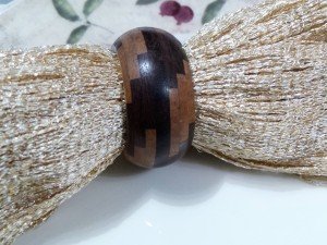 Set of 4, Natural Wood Designer Napkin Ring